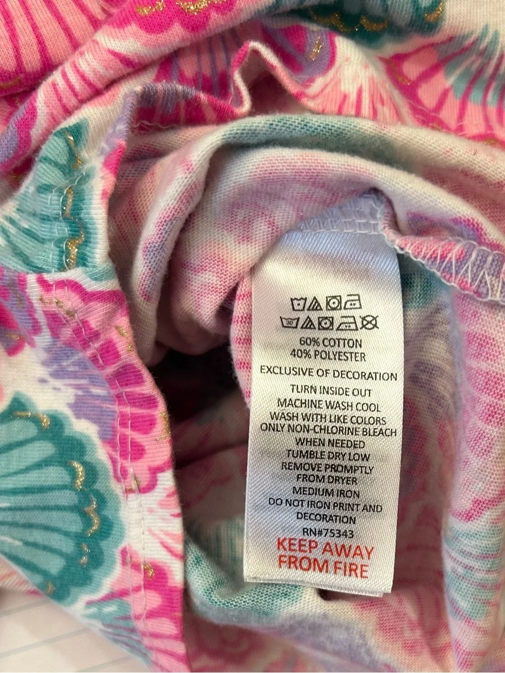 TOMMY BAHAMA Girls Pink/Teal Shell-Print One-Piece Romper